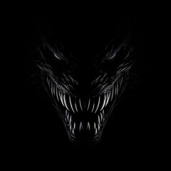 Obraz premium Silhouette of Hiding Big Monster