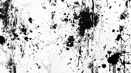Fototapeta premium An abstract black and white grunge texture featuring splatters, scratches, and stains