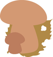 Mushrooms in leaves outline design for banners and menus.