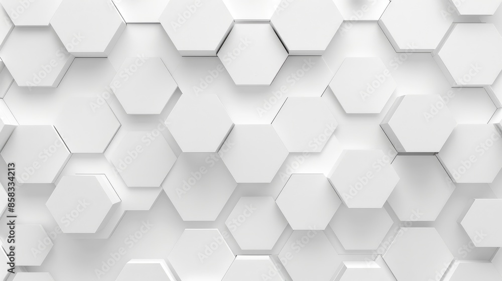 Poster white hexagon background, seamless and versatile for a range of design applications.