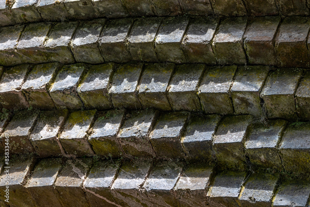 Poster pattern of stone block architecture close up