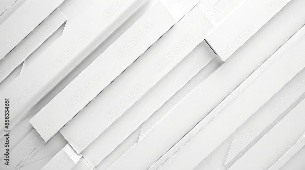 Poster white background featuring a geometric pattern of diagonal lines, lending a sense of movement and st