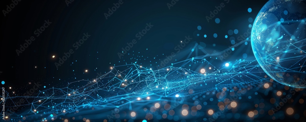 Poster global network and digital connection