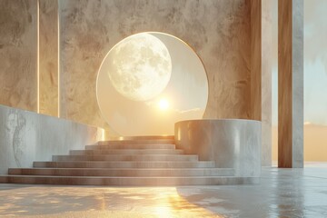 Fototapeta premium Pastel Moonlit Stairway