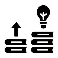 Premium glyph icon of educational growth 