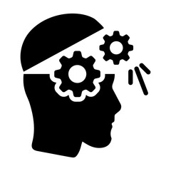 Modern solid icon of open minded person 