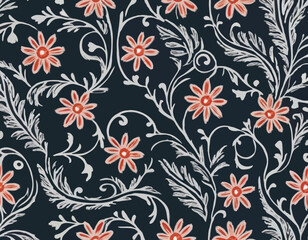 Indian Ikat floral paisley embroidery