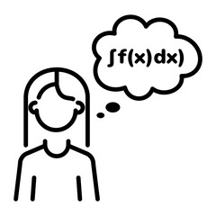 An outline icon of math student 