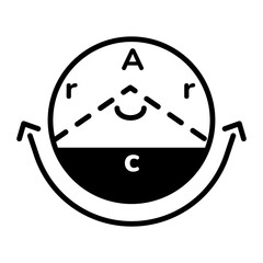 Latest line icon of arc length 