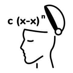 Trendy outline icon of math skills