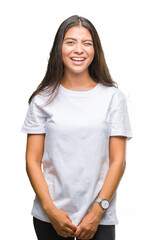 Fototapeta premium Young beautiful arab woman over isolated background winking looking at the camera with sexy expression, cheerful and happy face.