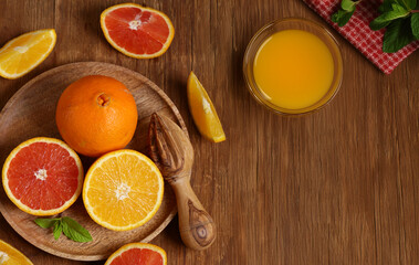 fresh orange juice from organic oranges