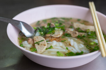 Pho (Vietnamese noodle soup), A traditional Vietnamese soup consisting of broth, rice noodles,...