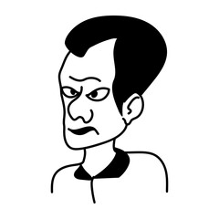 Cartoon style icon of an angry attractive person 