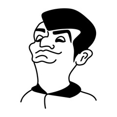 Cartoon style character showing ugly guy 