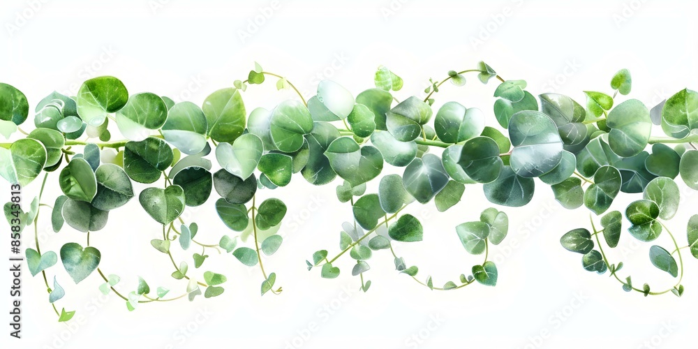 Aufkleber string of pearl and string of heart plants featured in a watercolor collection. concept string of pe