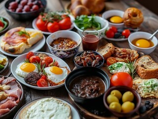 Italian meals on plates. Mediterranean dishes, delicious and fresh food, delicious healthy food