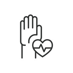 Wrist pulse, in line design. Wrist pulse, heart rate, monitoring, pulse check, health, fitness, wrist on white background vector. Wrist pulse editable stroke icon.