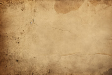 Processed collage of ancient scroll sheet of brown aged paper texture. Background for banner