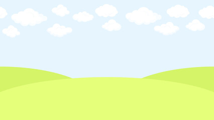 Green field and blue sky landscape seamless border