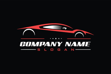 Creative Car Garage Premium Concept Logo Design on black background