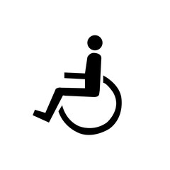 Close up of disabled logo and vector and illustrator file and EPS, symbol PNG and transparent background, Paper with cutout disabled sign outdoors":