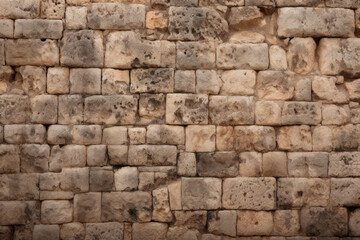 Obraz premium Processed collage of old ancient sand block wall texture in daylight. Background for banner