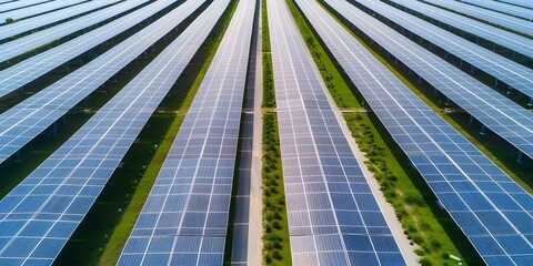 Showcasing Renewable Energy Benefits Industrial Complex with Solar Panels on Parking Canopies. Concept Renewable Energy, Solar Panels, Industrial Complex, Green Technology, Sustainability