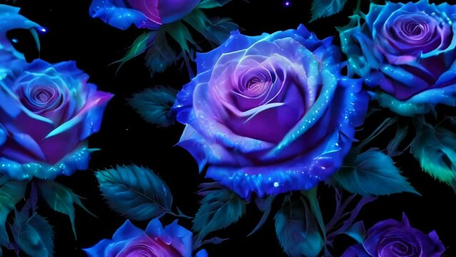 Glowing Blue Roses
