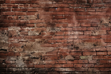 Obraz premium Processed collage of obsolete red brock masonry wall texture. Background for banner, backdrop