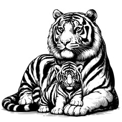 tiger on a white background