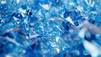 Abstract Blue Crystal Texture 3D Render