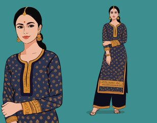 Modern young woman in salwar kameez