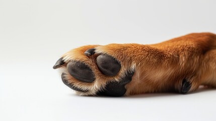 Dog paw on white background