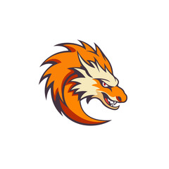 red dragon mascot logo for sports game team illustration