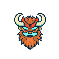Viking Mascot Vector Profile with Horned Helmet