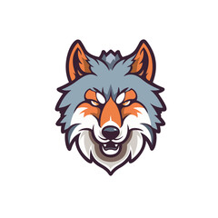 Wolf jackal illustration mascot logo, wolf head vector icon
