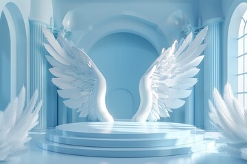 Angelic Wings in a Heavenly Hall