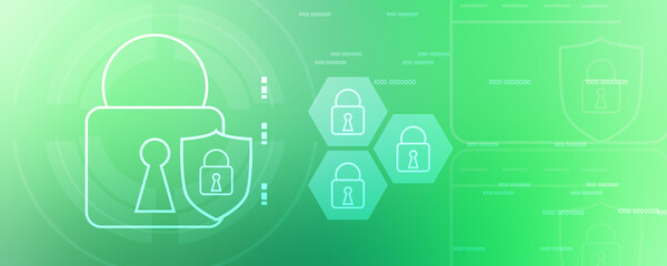 2d illustration Safety concept: Closed Padlock on digital background
