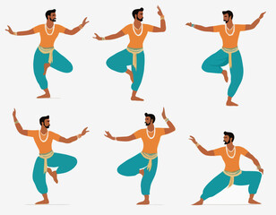 Energetic And Expressive Indian Male Dancer Captivates With Graceful Movements, Intricate Hand Gestures 