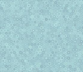 Seamless Hexagon Pattern. Stacked hexagons mosaic pattern. Blue color tones. Hexagon shapes. Tileable pattern. Seamless vector illustration.