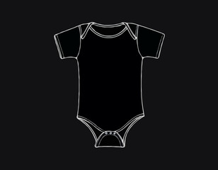 Bodysuit black clothes for baby template