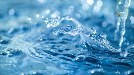 Close-up of Blue Water Splash