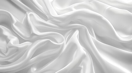 Obraz premium Smooth white fabric texture with soft waves