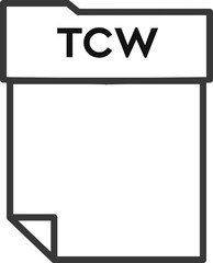 TCW File format minimal icon  with thick outline