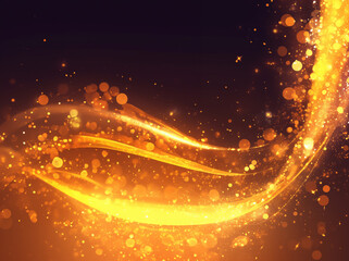 Shimmering Glitter Golden Particle Background with Luxury Sparkle Effect for Festive  - 
お祝いのデザインのための豪華な輝き効果を持つきらめくキラキラ金色の粒子の背景