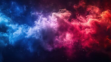 Explosive American Flag Colors in Cloud of Fireworks for Independence Day and Labor Day Celebration - AI Generated Image