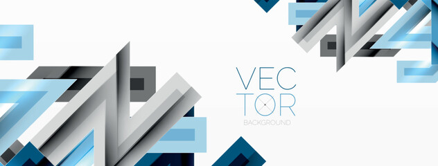 Line zig zag dynamic geometric abstract background. Colorful lines with shadow and light effects, various routes concept. Vector Illustration For Wallpaper, Banner, Background, Card