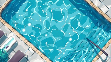 Obraz premium pool with palm trees