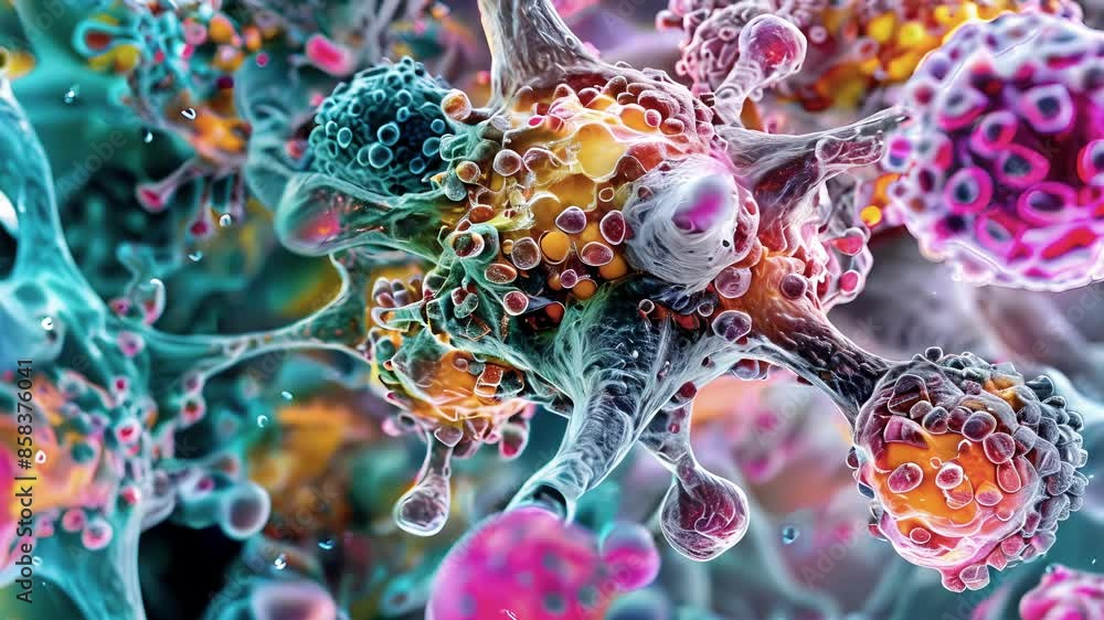 Poster a highresolution animation of a cells nuclear structure showcasing the various repair mechanisms at 